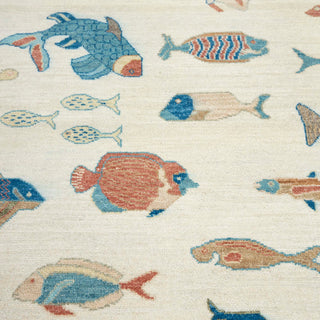 Pisces 5x7 Hand Knotted Fish Soft Woolen Rug