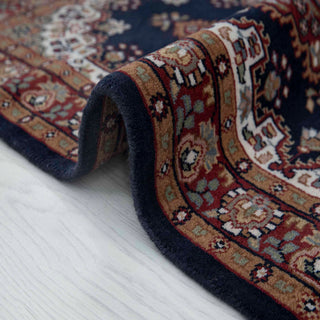 Maziar 2'6x4 Deep Navy Traditional Oriental Inspired Wool Rug