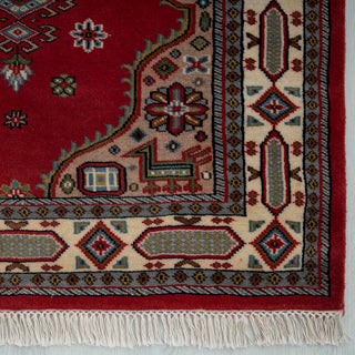 Mina 3x5 Red Tribal Bokhara Fine Weave Wool Rug