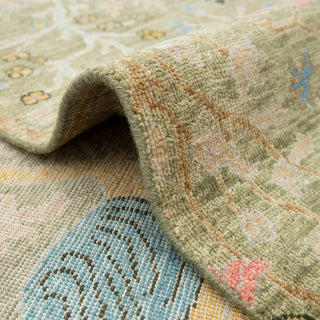 5x7 Green Birds & Garden View Fine Weave Wool Rug