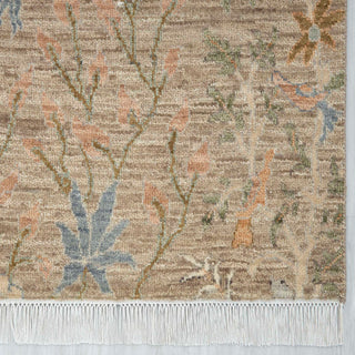 2'6x8 Distressed Hand Knotted Birds Woolen Runner Rug