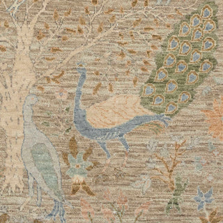 2'6x8 Distressed Hand Knotted Birds Woolen Runner Rug