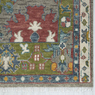 Blossom 8x10 Gray Turkish Botanical Style Oushak Rug