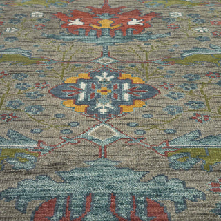 Blossom 8x10 Gray Turkish Botanical Style Oushak Rug