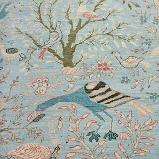 12x15 Hand Knotted Oversize Blue Birds Tree of Life Wool Rug