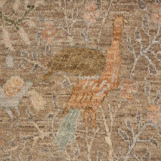 Distressed Traditional Birds Of Paradise Inspired Wool Rug