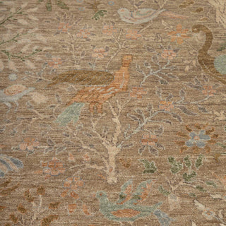 Distressed Traditional Birds Of Paradise Inspired Wool Rug