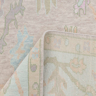 Shelby Light Pink Blue Soft Look Modern Oushak Wool Rug