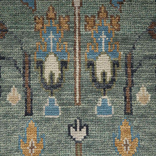 Tree of Life 8x10 Sage Green Garden View Wool Rug