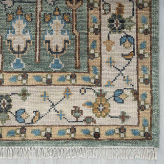 Tree of Life 8x10 Sage Green Garden View Wool Rug