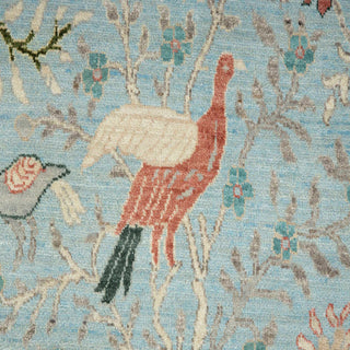 10x14 Blue Colorful Birds Tree of Life Woolen Area Rug