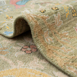 6x9 Green Birds of Paradise Inspired Wool Rug