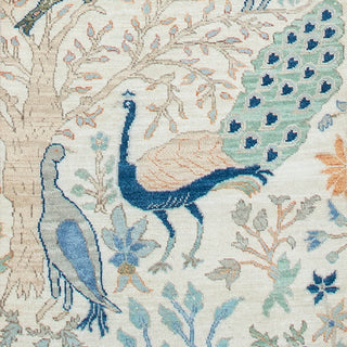 2'6x15 Birds Peacock Woolen Runner Rug / Hallway Rug