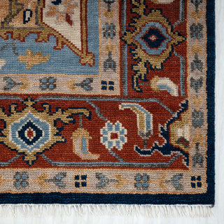 Amarah 8x10 Blue Medallion Persian Serapi Wool Rug