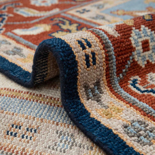 Amarah 8x10 Blue Medallion Persian Serapi Wool Rug