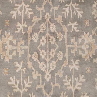 Simpson - 10x14 New Distressed Look Gray Wool Fine Hand Knotted Oushak Rug