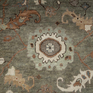 Indiana 9x12 Olive Green Turkish Oushak Wool Rug