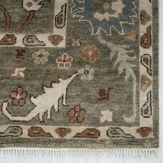 Indiana 9x12 Olive Green Turkish Oushak Wool Rug