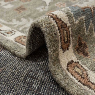 Indiana 9x12 Olive Green Turkish Oushak Wool Rug