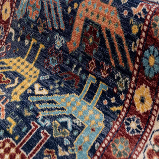 2'6x10 Traditional Caucasian Birds Inspired Wool Rug