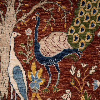 3x5 Rust Birds & Garden Soft Wool Rug