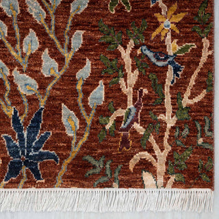 3x5 Rust Birds & Garden Soft Wool Rug