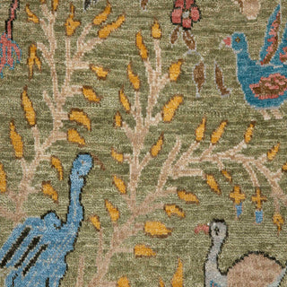 2'6x10 Green Birds Peacock Custom Size Runner Rug