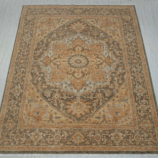Mandhani 8x10 Vintage Medallion Serapi Inspired Wool Rug
