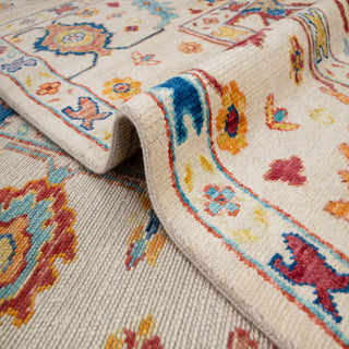 Merrakesh - 10x14 Ivory Bright Colors Soft Wool Living Room Turkish Rug