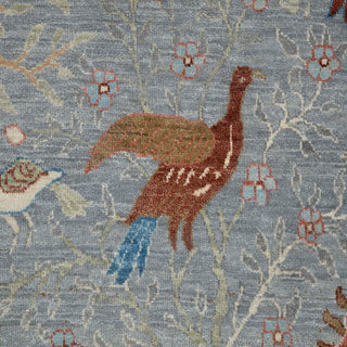Persian Inspired Aviary Garden Gray Wool Rug