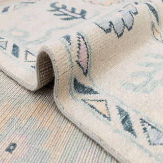 Millinger - 10x14 Ivory Muted Colors Oushak Soft Wool Living Room Rug