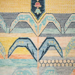 Chrissie- 10x14 Indian Rural Artisans Hand Knotted Modern Tribal 100% Wool Rug