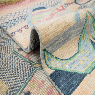 Chrissie- 10x14 Indian Rural Artisans Hand Knotted Modern Tribal 100% Wool Rug