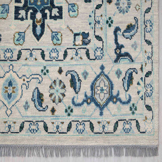 Brooke - 10x14 Ivory Fine Hand Knotted Modern Oushak Rug For Living Room / Bedroom