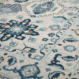 Brooke - 10x14 Ivory Fine Hand Knotted Modern Oushak Rug For Living Room / Bedroom