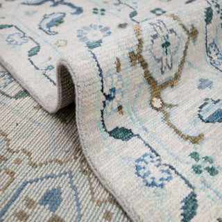 Brooke - 10x14 Ivory Fine Hand Knotted Modern Oushak Rug For Living Room / Bedroom
