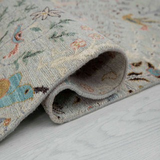 5x7 Hand Knotted Birds Peacock Motifs Wool Rug