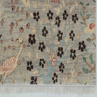 8x10 Soft Look Hand Knotted Birds Peacock Motif Wool Rug