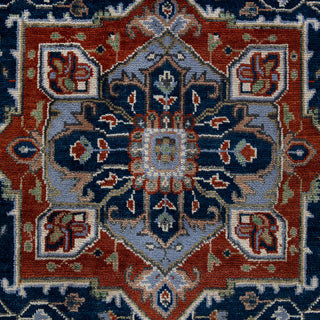 Loren 8x10 Hand Knotted Navy Medallion Serapi Rug