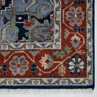 Loren 8x10 Hand Knotted Navy Medallion Serapi Rug
