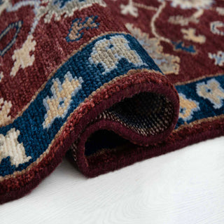 Langford 4x5 Hand Knotted Floral Oushak Wool Rug