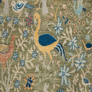 Custom Size Birds Peacock Garden Handmade Wool Rug