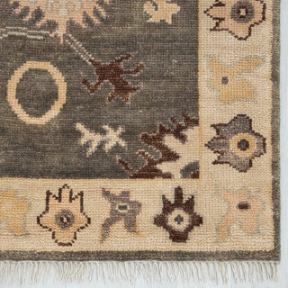Langford 8x10 Olive Traditional Floral Oushak Wool Rug