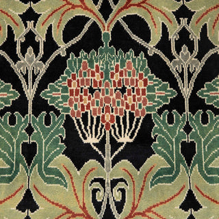 Foil 8x10 Hand Knotted Decorative Floral Motif Wool Rug