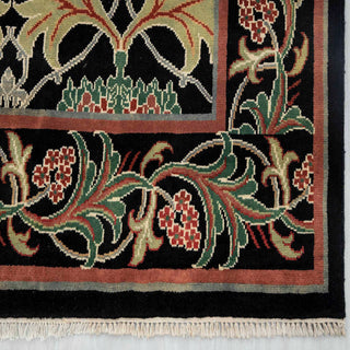Foil 8x10 Hand Knotted Decorative Floral Motif Wool Rug
