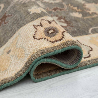 Langford 8x10 Olive Traditional Floral Oushak Wool Rug