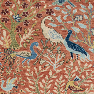 2'6x10 Beautiful Birds & Trees View Wool Runner Rug