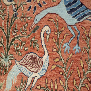 2'6x10 Beautiful Birds & Trees View Wool Runner Rug