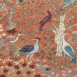 2'6x10 Beautiful Birds & Trees View Wool Runner Rug