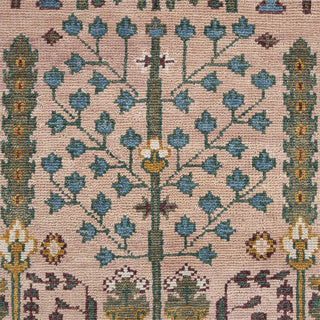 Tree Of Life 8x10 Pink Garden View Wool Rug